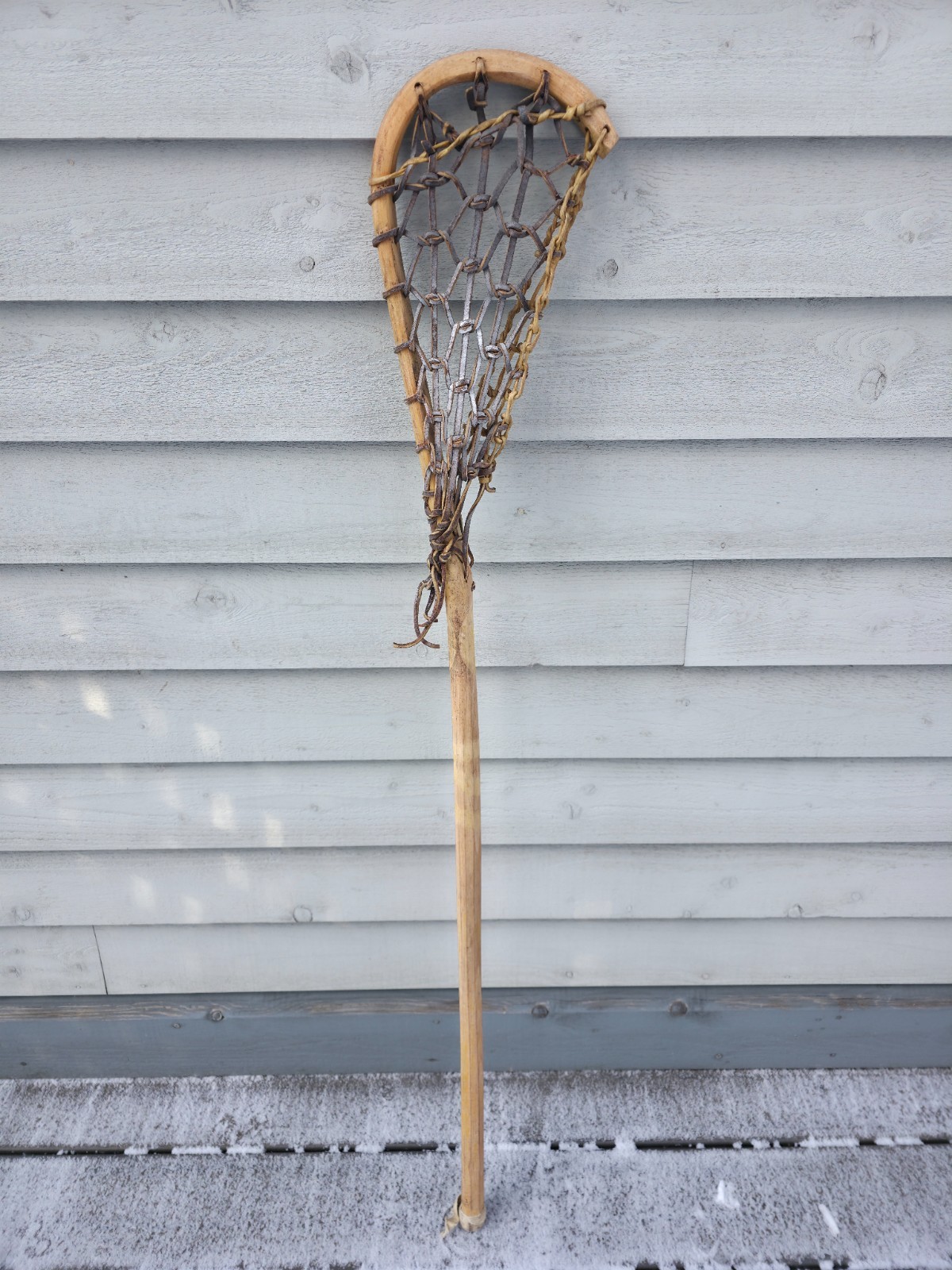 Beautiful VINTAGE Old Wooden MOHAWK Lacrosse Stick 46" x 8"