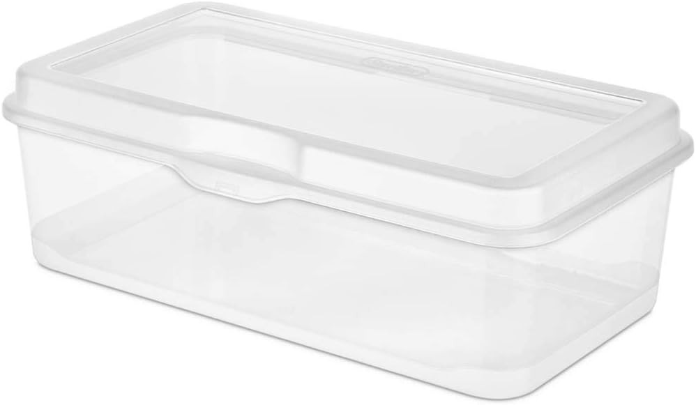 6-Pack Rectangular Large & 12-Pack Square Small FlipTop, Clear Storage Box