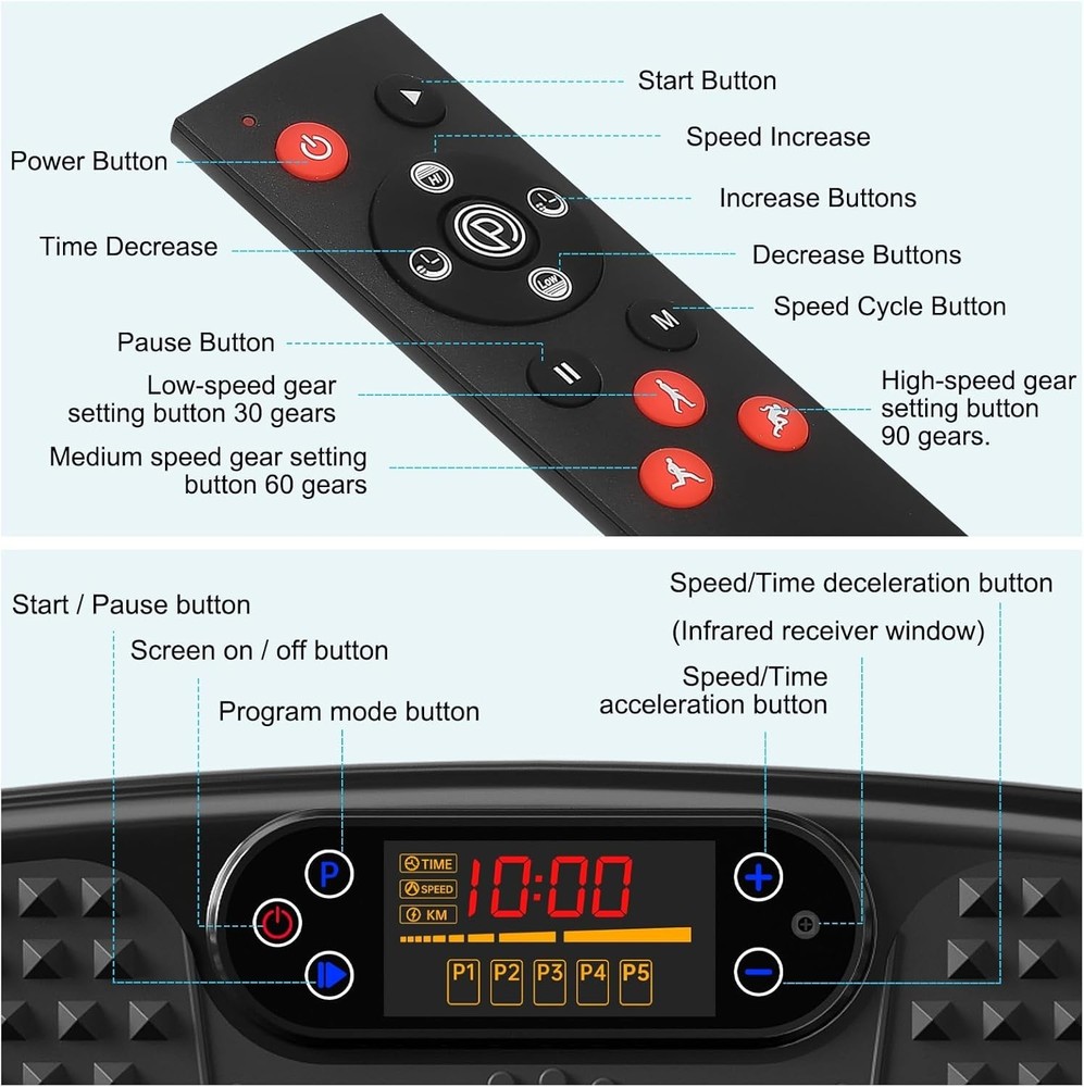 Power Vibrate Exercise Shake Board – Remote Controlled, Slim & Efficient Workout