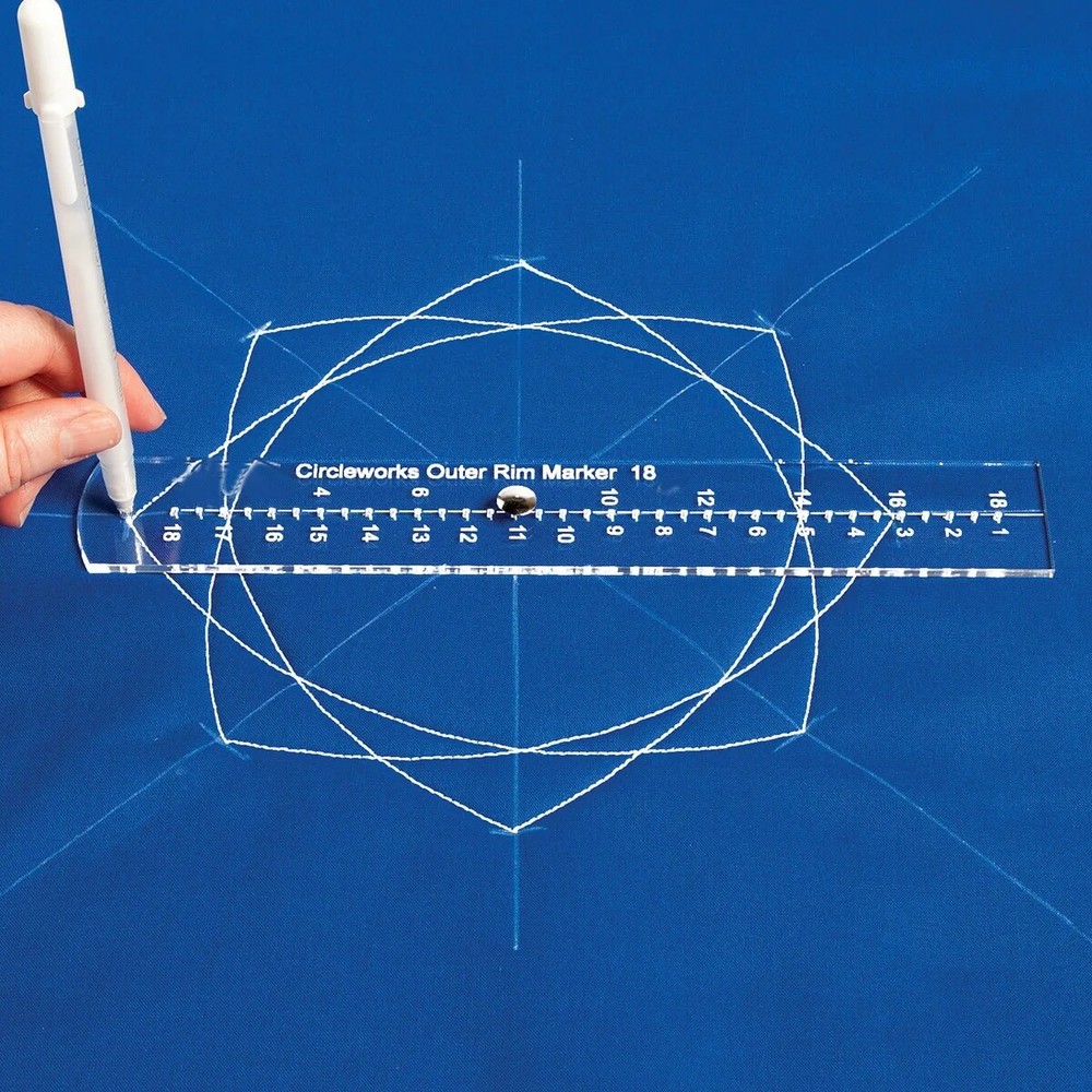 1pc Circleworks Outer Rim Patchwork Ruler Template for Low Shank Domestic #CC-18