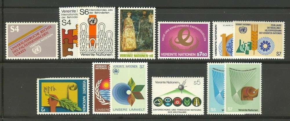 United Nations Vienna 1981 & 1982 Year Sets Scott # V17-29 MNH Singles