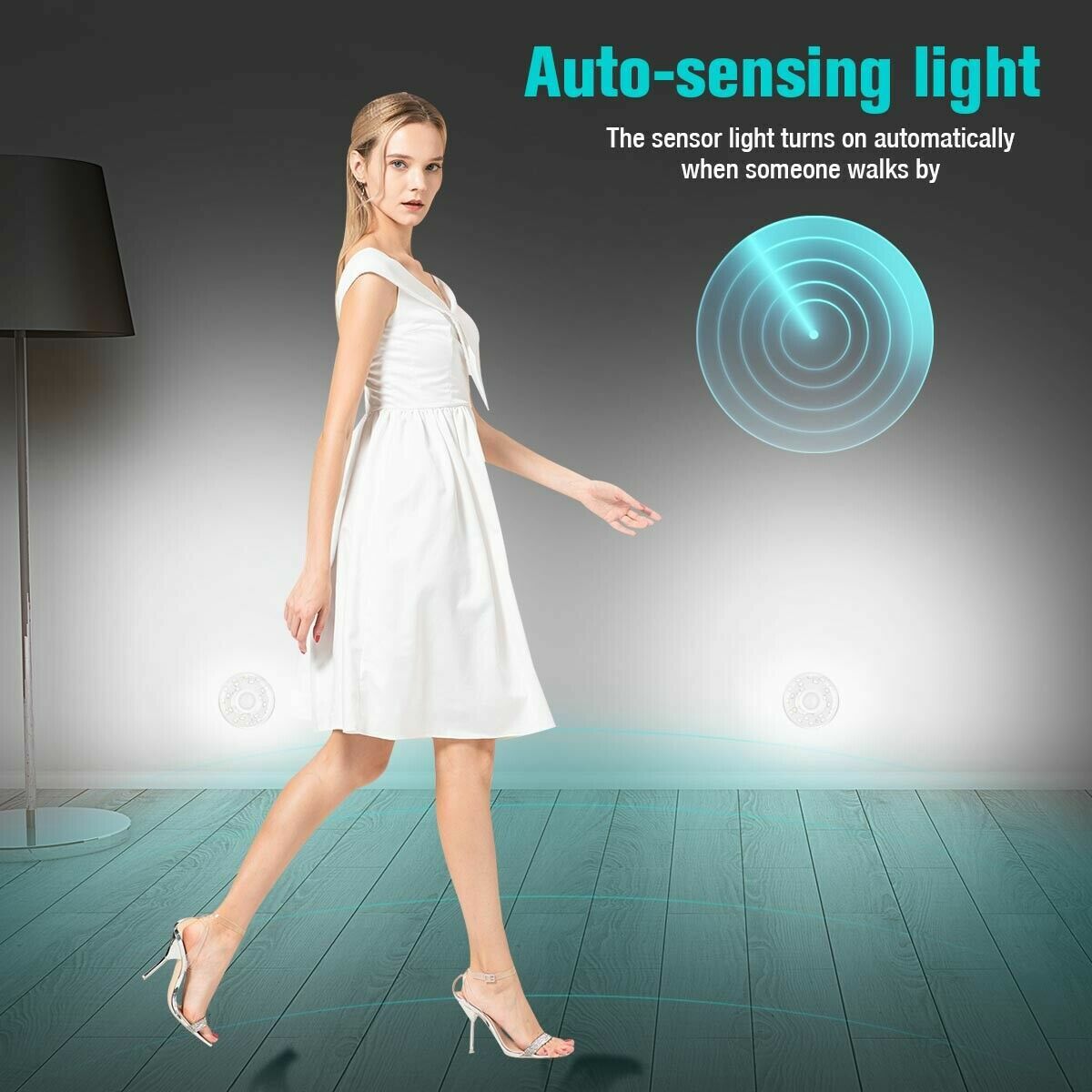 LED Sensor Night Light Motion-Activated AC Outlet Plug-In Wall Stair Lamp Indoor