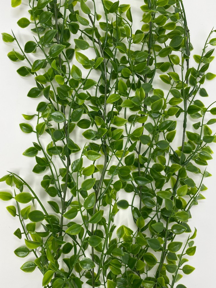 27" Large THICK PEA LEAF 4-stem Soft Flowing Plastic Plant, Stone Base, Lower Fo