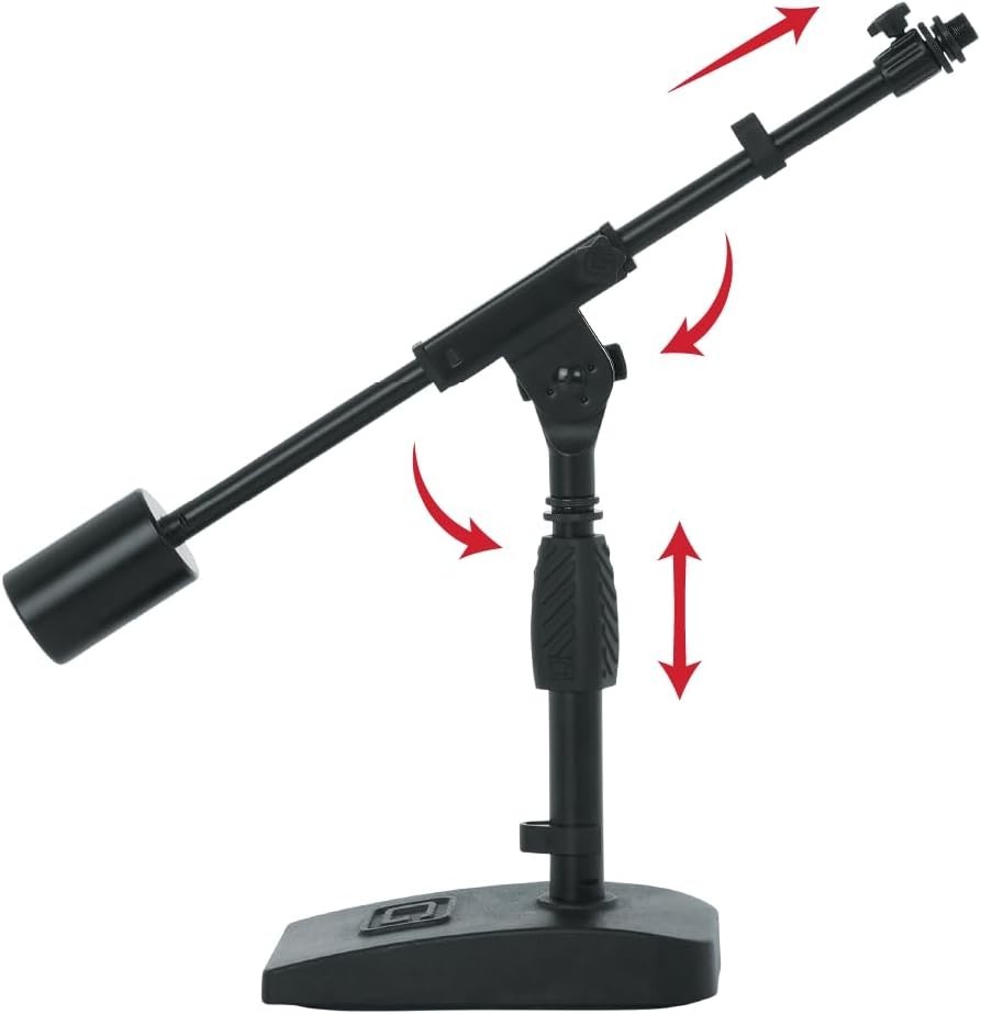 Compact Short Weighted Base Mic Stand for Recording & Streaming Excellence