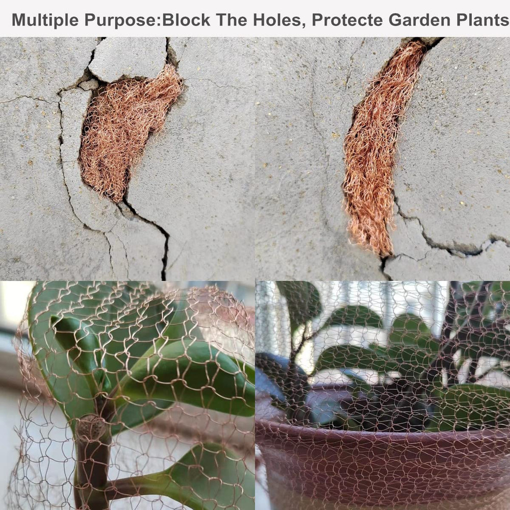 Copper Mesh Rodent Control, 5 in X 32 Ft Pure Copper Wire Mesh, Rustproof Copper