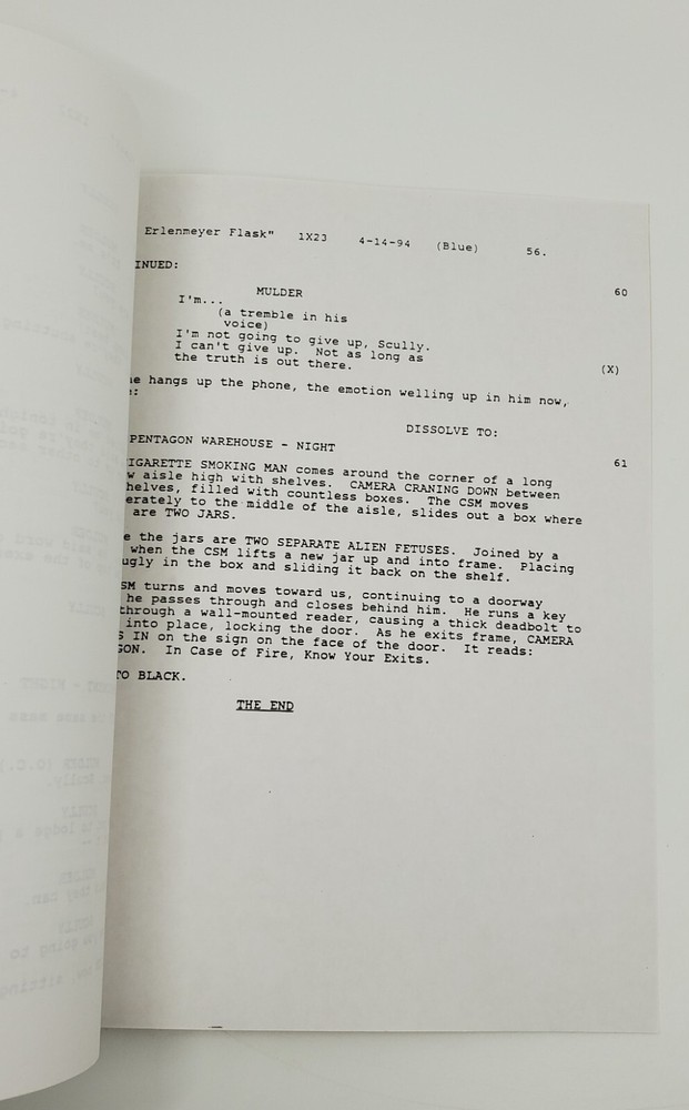 The X-Files "The Erlenmeyer Flask" Script Draft April 18 1994 Chris Carter