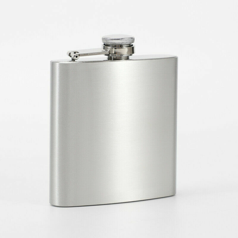 2 Pack 7/10 oz Liquor Pocket Hip Flask Stainless Steel Whiskey Screw Cap Flagon