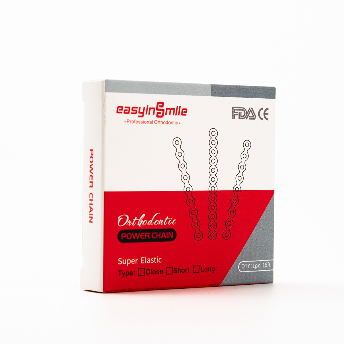 Dental Orthodontic Power Chains Braces Rubber Bands Elastic Short Long Closed