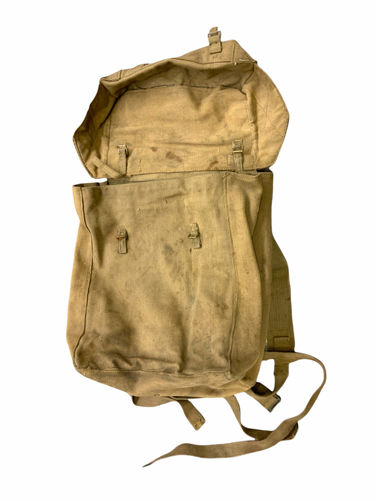WW2 British 37 Pattern Web Mine Detector Backpack & Straps 1944 Dated