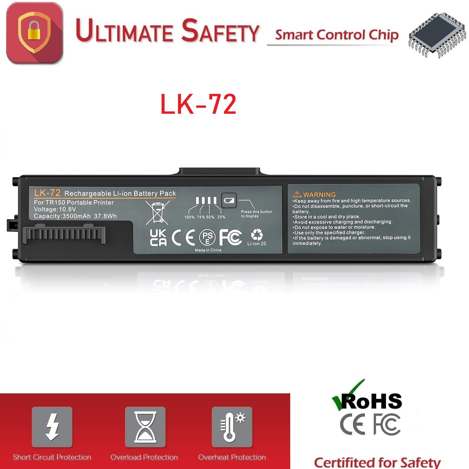 LK-72 Internal Battery for Canon PIXMA TR150 Mobile Printer 10.8V - Free Ship US