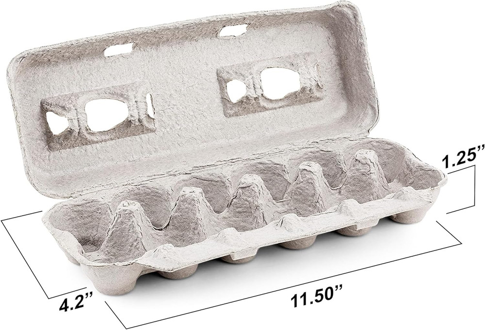 Recycled Pulp Egg Cartons Holds 12 Eggs Reusable Stackable Empty Egg Boxes 25 PK
