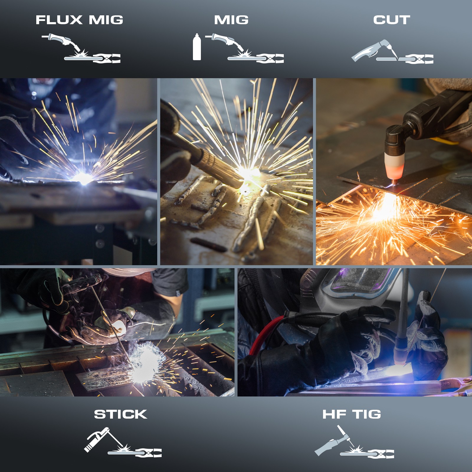 Sunstac 5-in-1 Plasma/TIG/MIG/Stick Welder 200A 110/220V Multiprocess Machine