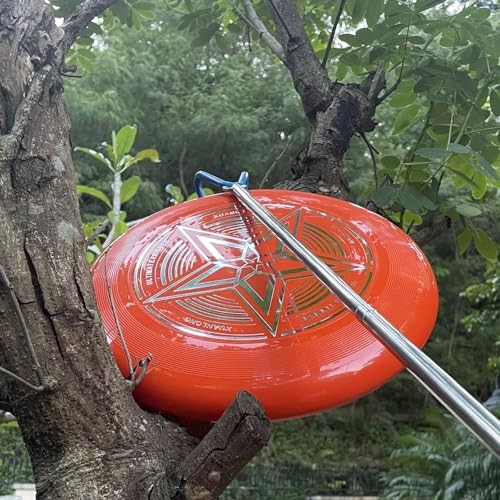 Telescoping Pickup Tool Magnetic Pole with 3 Hooks, 10 FT Telescopic Push Pull