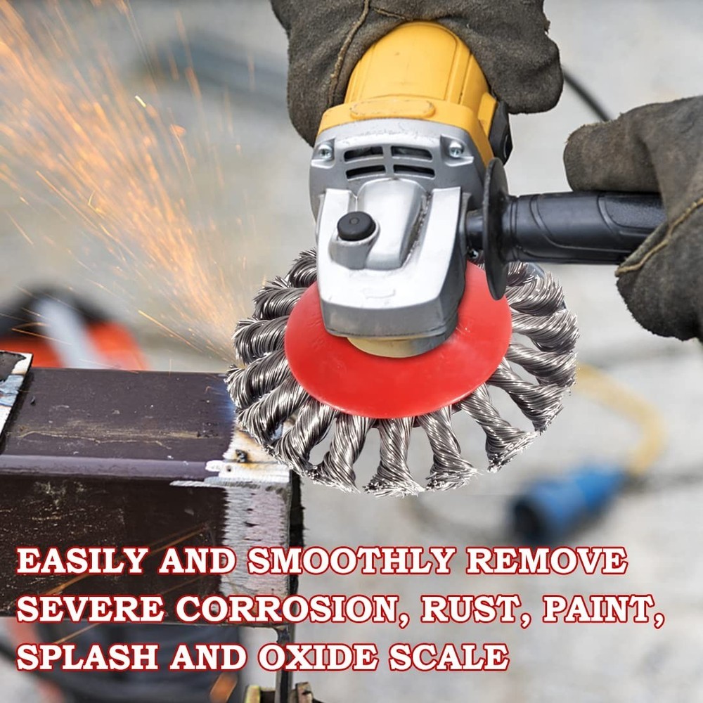 4 1/2" Angle Grinder Wire Wheel Set - Coarse Brushes for Rust Removal