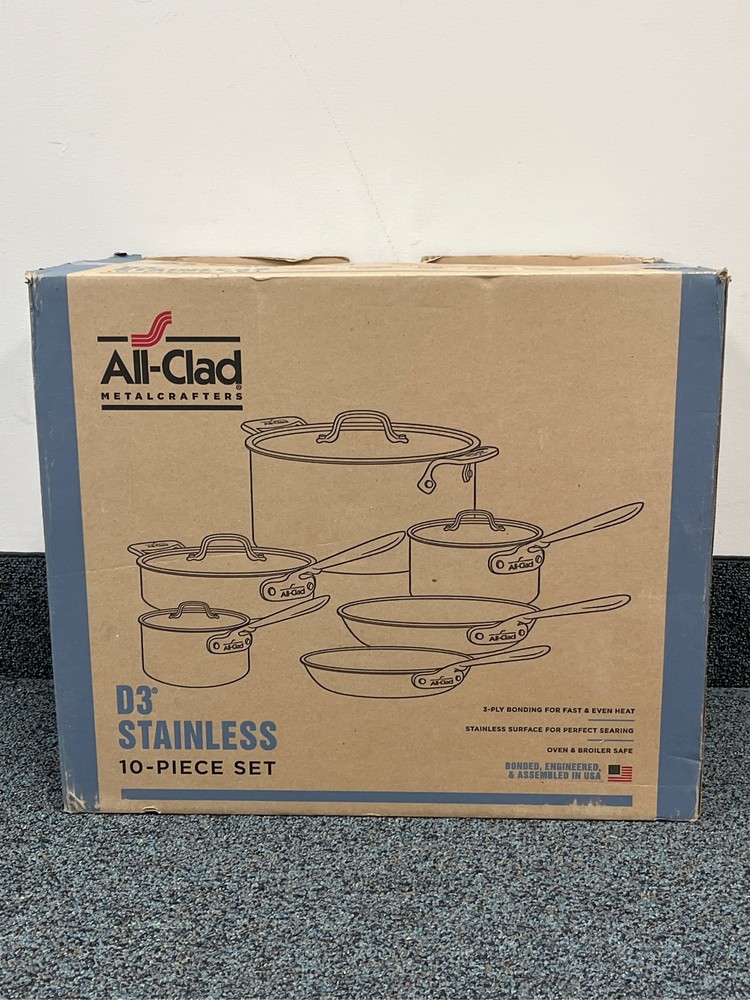 All-Clad D3 Stainless 3-ply Bonded Cookware Set, 10 piece Set 1