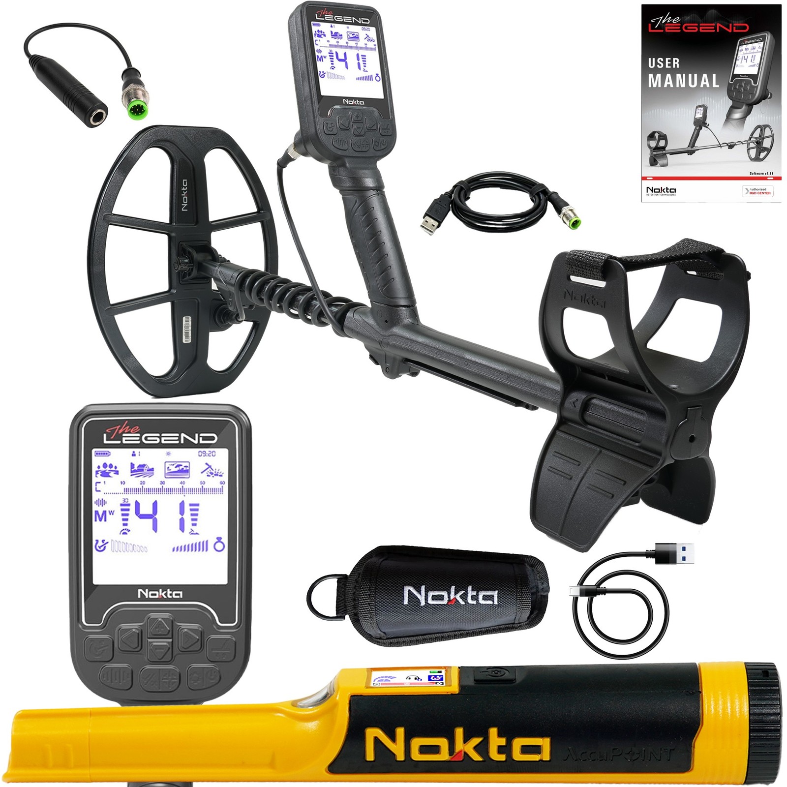 Nokta The Legend SMF Metal Detector w/ LG30 12"x9" Coil + FREE Accupoint