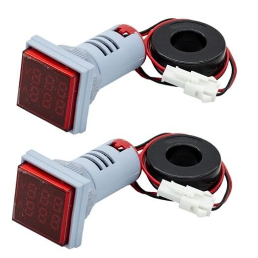 2PCS LED Display Panel Digital Voltmeter Ammeter Dual Display 22mm Square