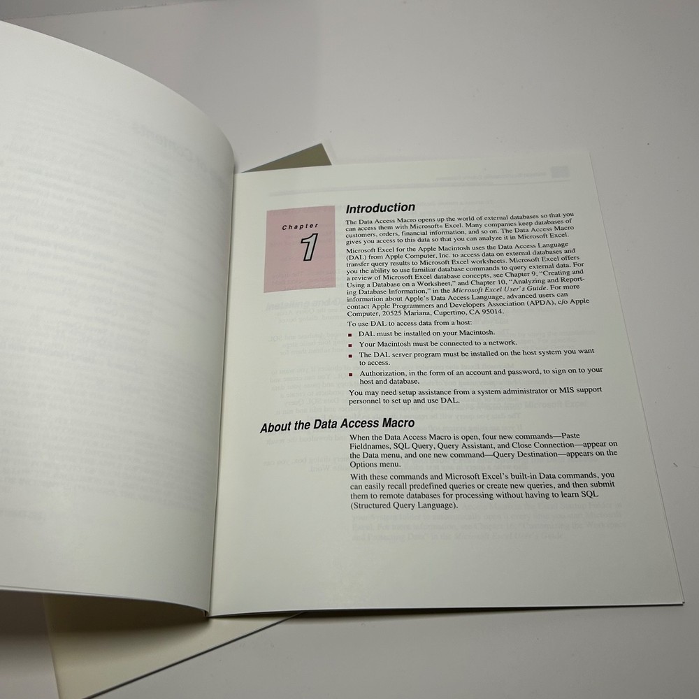 Microsoft Excel Upgrading to 3.0 & Database Access User's Guide