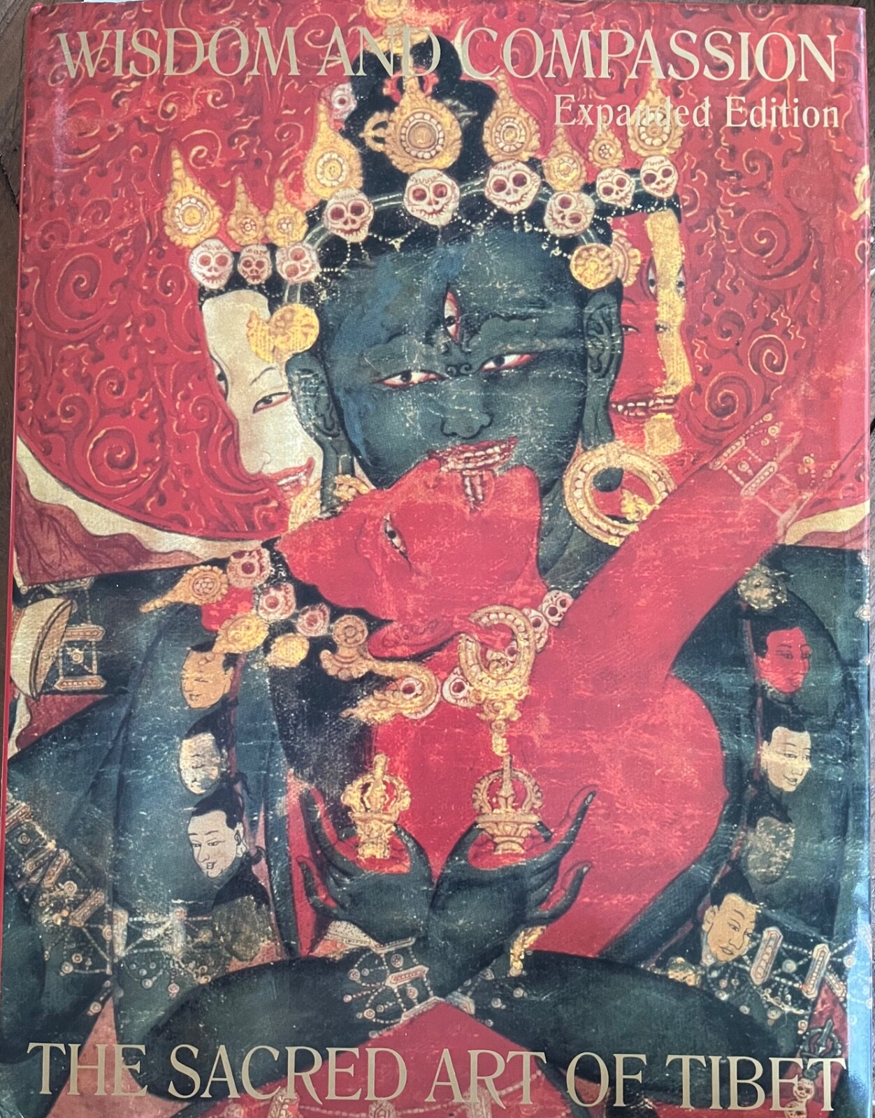 Tibetan Thangka Painted on Horn Yamantaka in Father-Mother Union