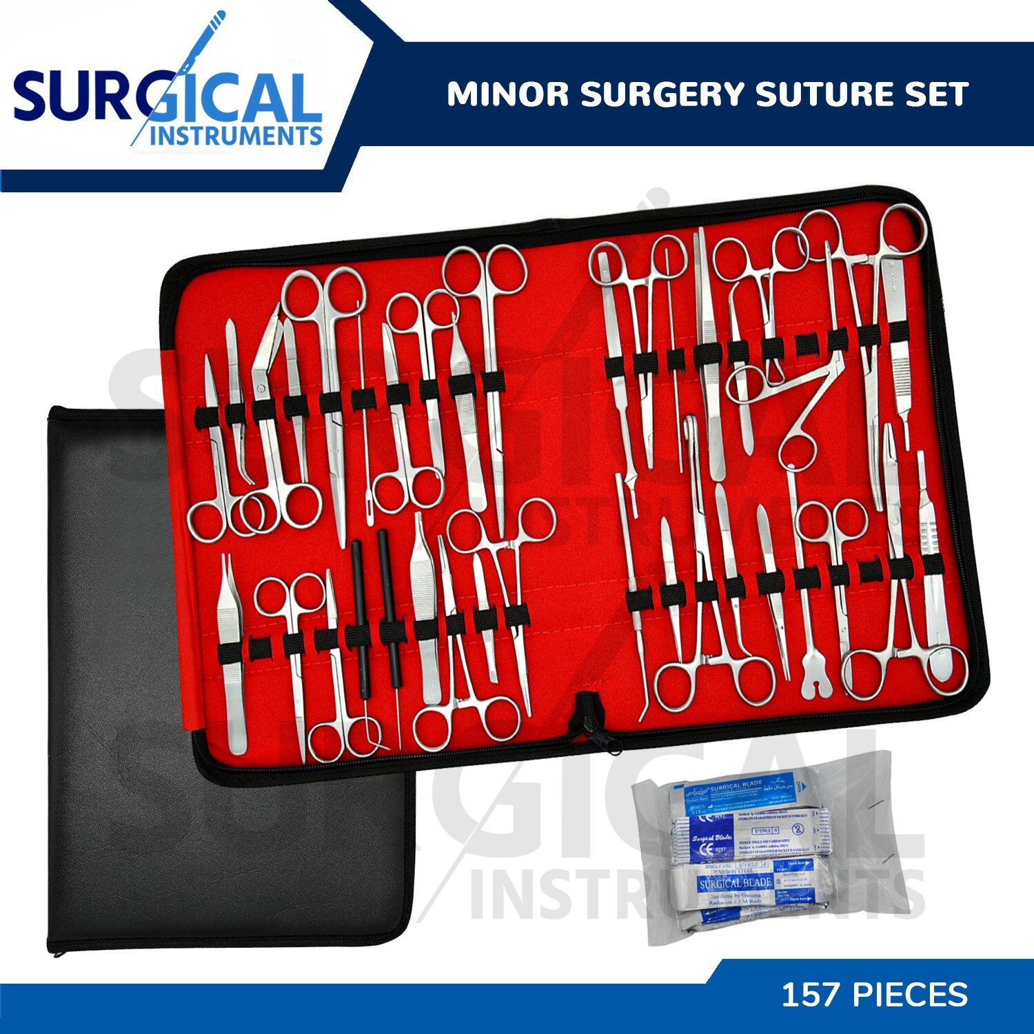 157 Pcs Minor Surgery Suture Set Surgical Veterinary Instrument Kit German Grade