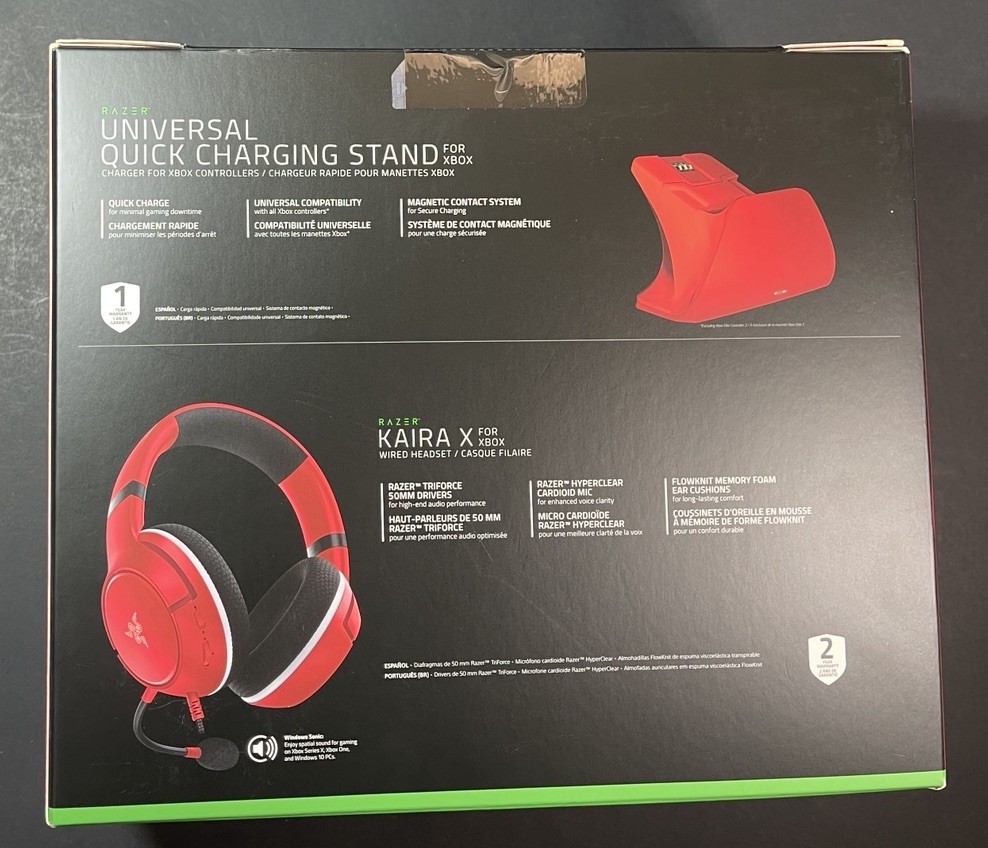 Official XBOX Universal Quick Charging Stand + Wired Headset [ Pulse RED ] NEW