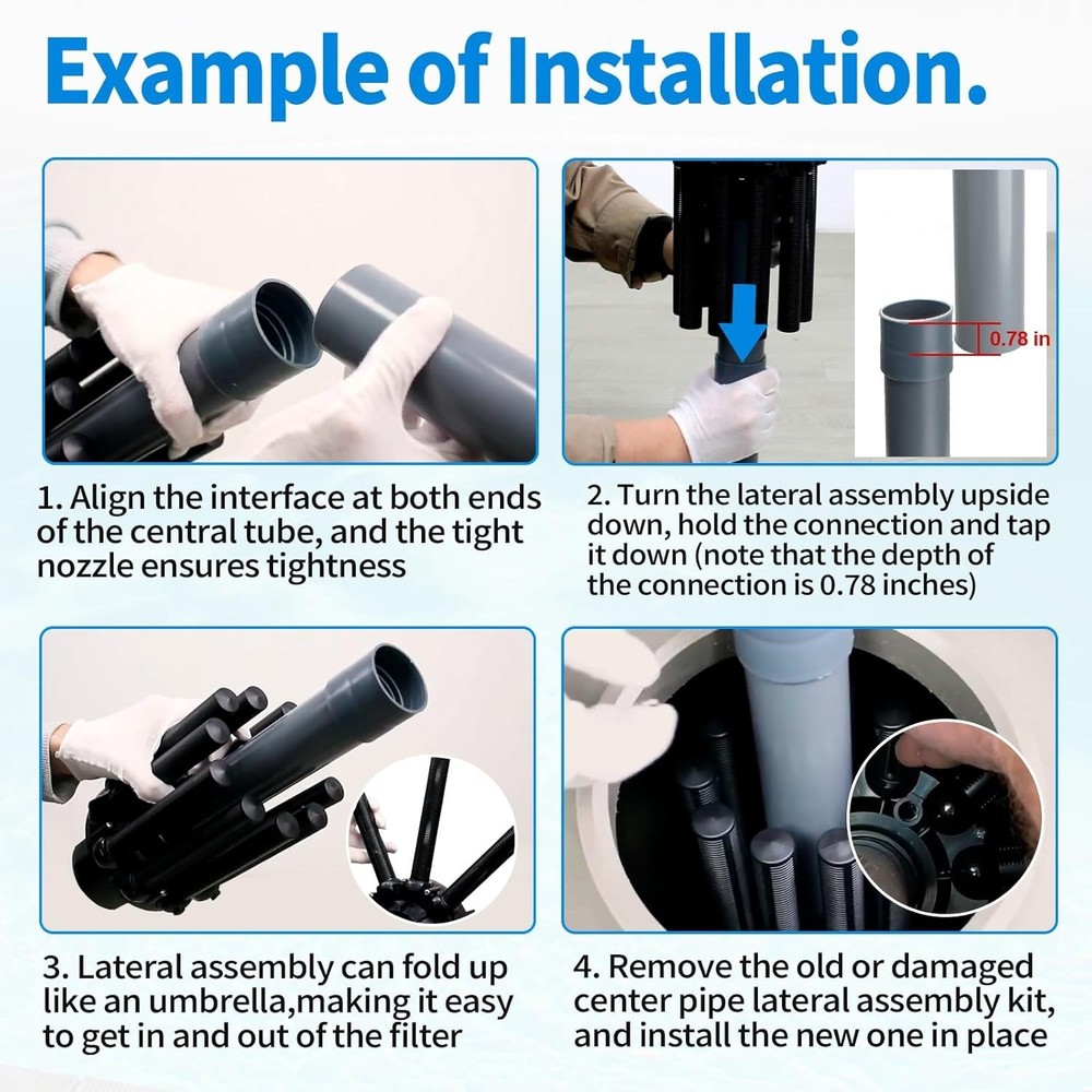 SWX236DA2 Lateral Assembly with Center Pipe Replacement Sand Filter Parts Pool