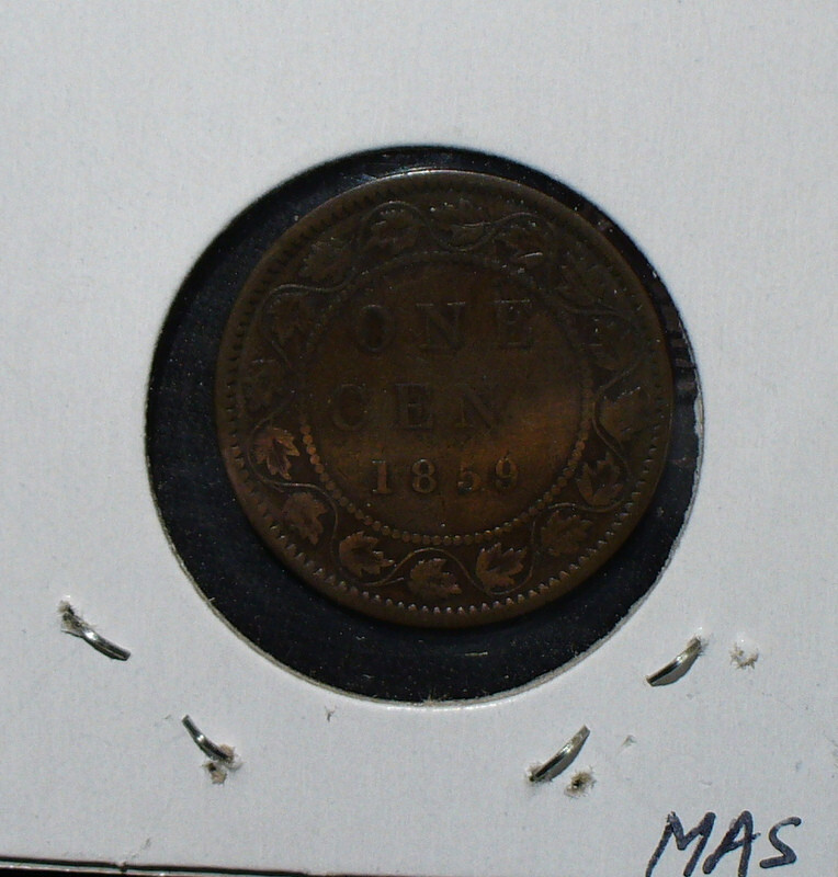 Canada 1859 Large Cent Bronze Coin