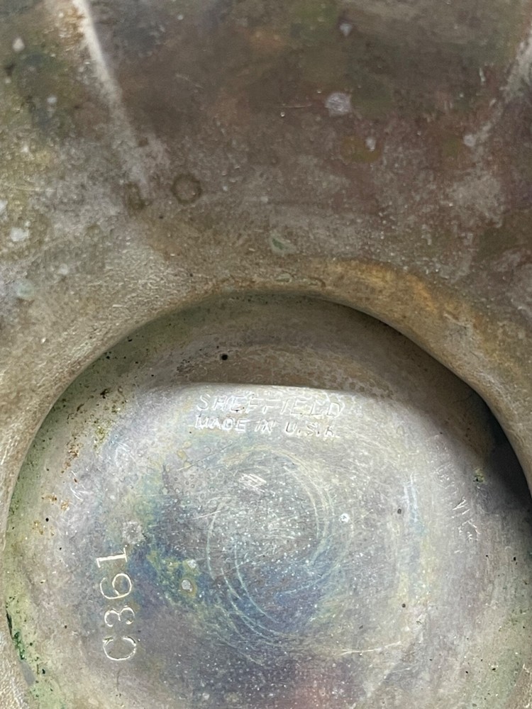 Sheffield Pitcher USA marked on bottom C361 very patina tarnished