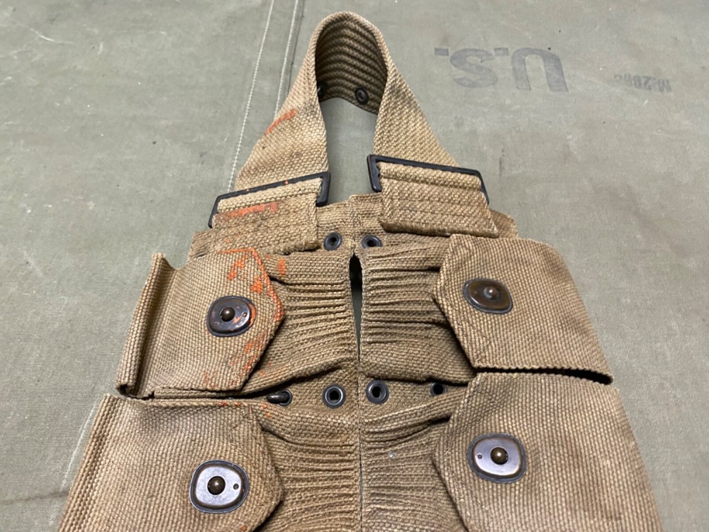 ORIGINAL WWI WWII US ARMY M1903 INFANTRY COMBAT FIELD 10 POCKET AMMO BELT-MILLS