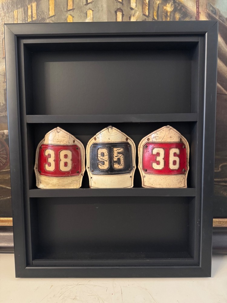 Cairns Leather Fire Helmet Front Shield Display ONLY FDNY