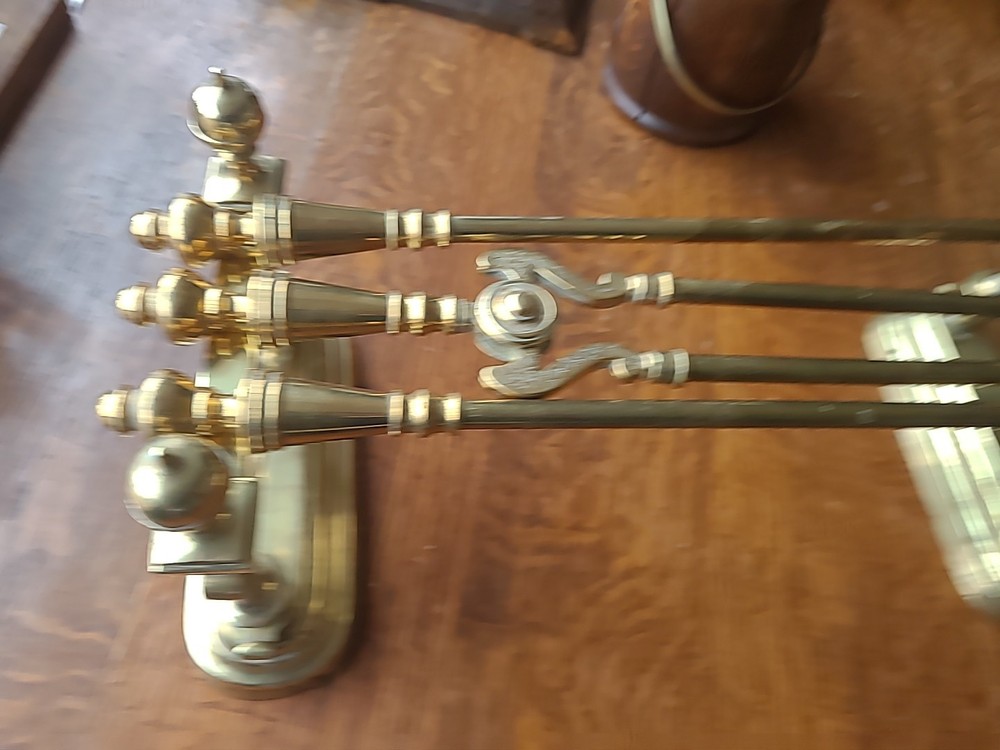 Antique Brass Fire Companion Set