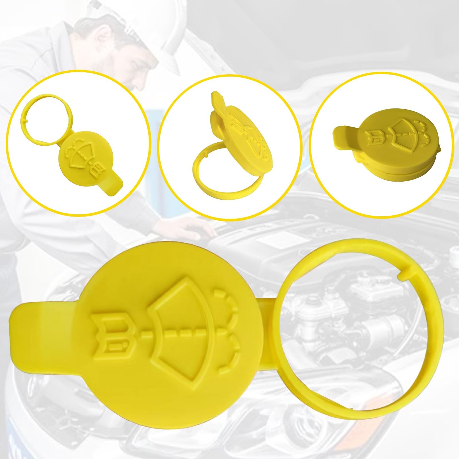 Nudhfgauiyt Windshield Wiper Washer Fluid Reservoir Tank Bottle 1PCS, yellow