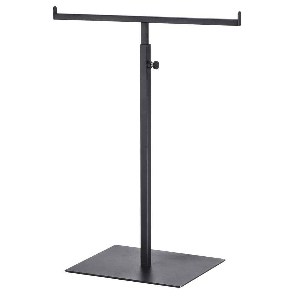 T Shaped Metal Adjustable Handbag Rack Double Hook Holder Black