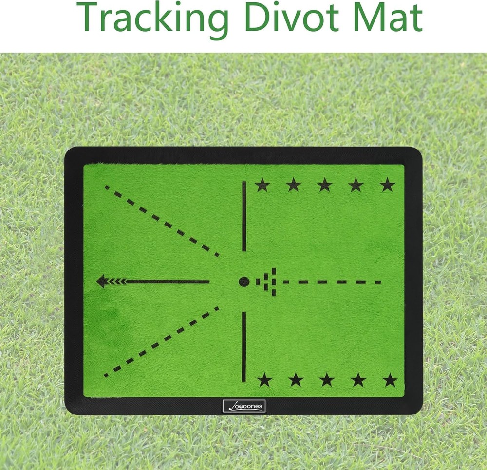 Golf Hitting Mat with Swing Path Feedback – Dual Velvet Replaceable Top, 16x1...