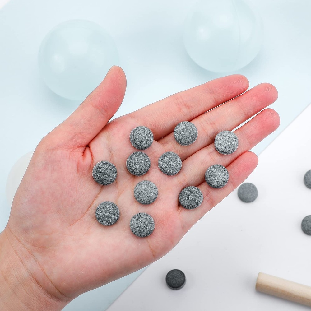 Gejoy 20 Pcs Billiard Pool Cue Tips Replacement Kit Stick 13 mm, Gray