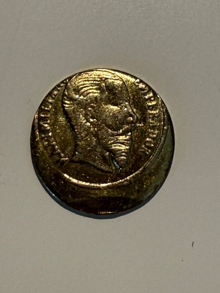 MEXICO Maximillian COPPER PATTERN ERROR COIN. Strike error on both sides