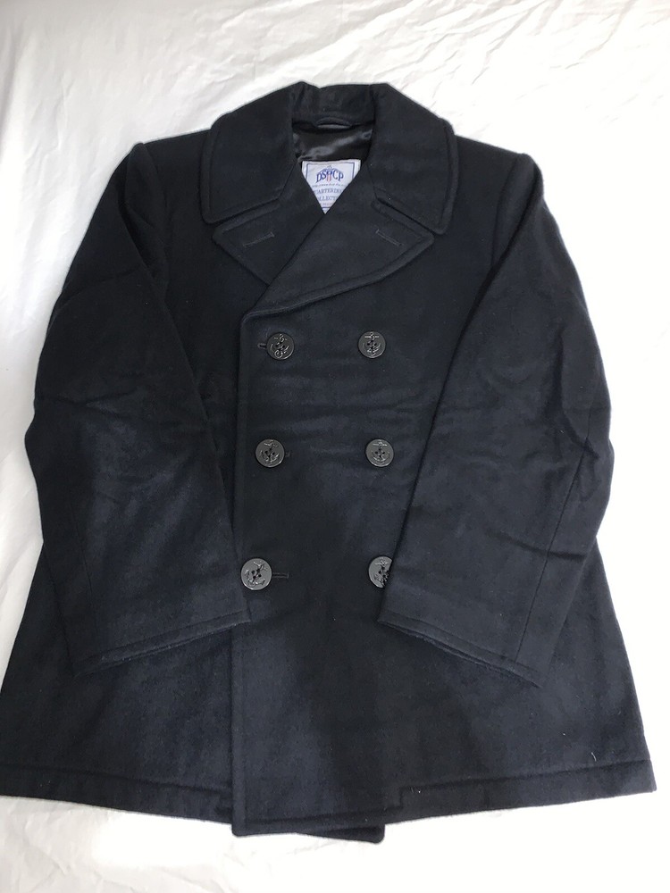DSCP WOOL Peacoat Men's 40S Black. EUC.