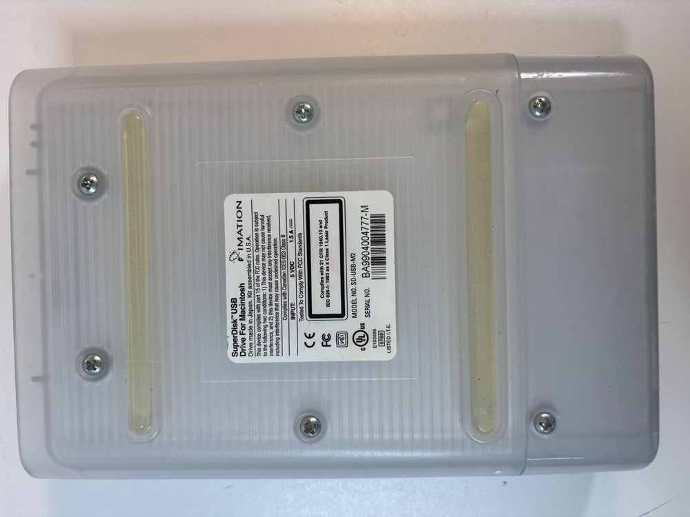 Imation SuperDisk USB Drive For Macintosh Model No. SD-USB-M2 External Drive