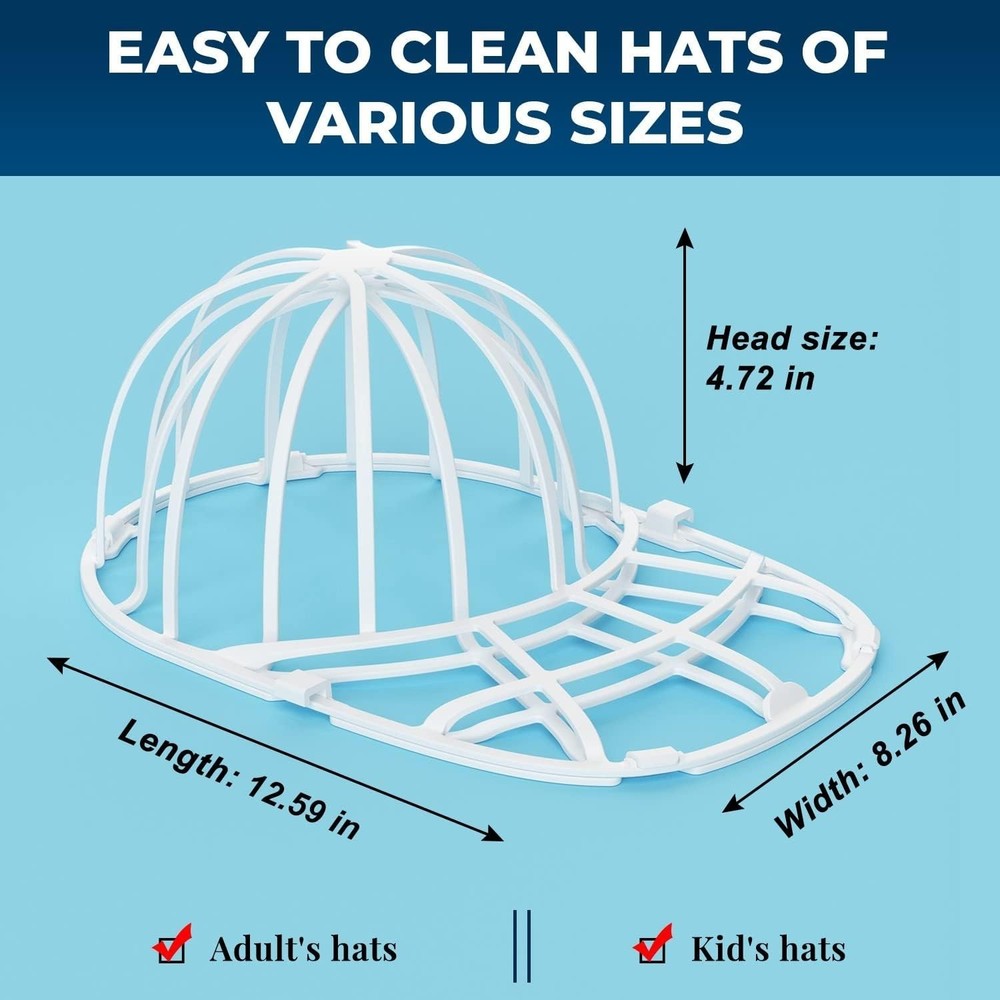 White Hat Washer Cage Set: 4 Pack for All Ages, Machine Safe & Convenient