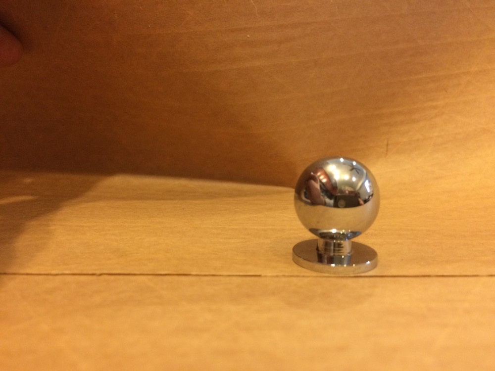 Solid Brass Polished Chrome Knob 3/4" Diameter with Attached Backplate Dia 3/4"