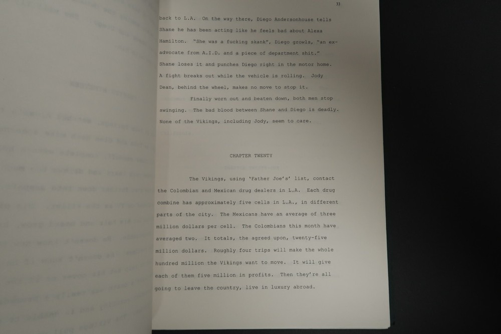 The Viking Funeral Original Book Script Stephen J. Cannell Studios Collection