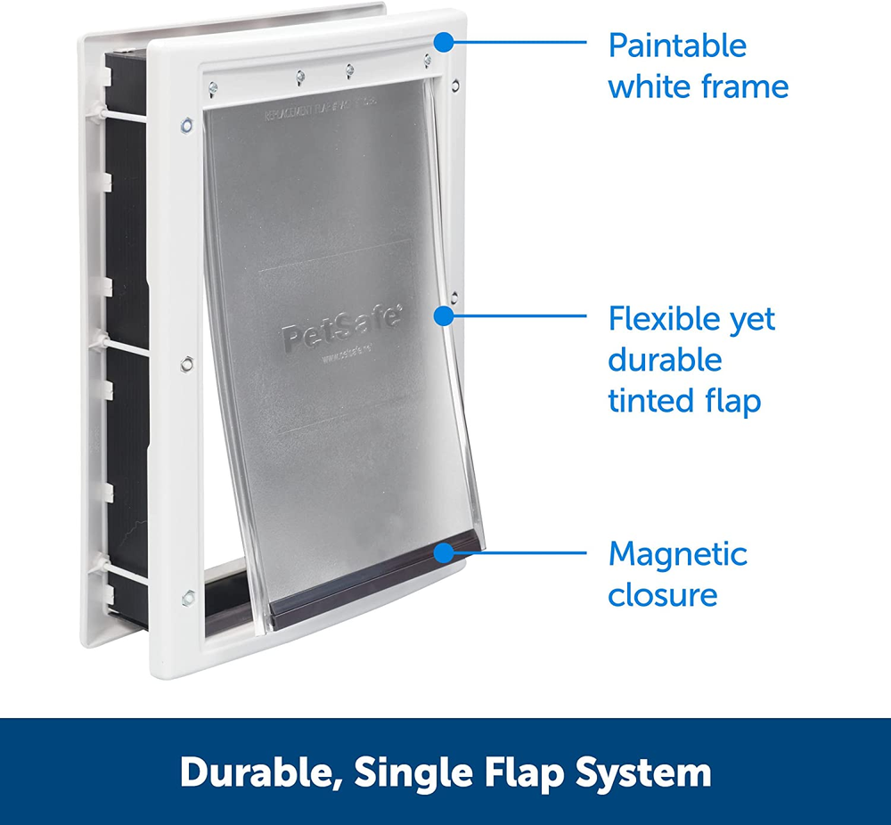 Dog Door Medium Large DIY Installation Closing Panel Durable Adjustable Flap