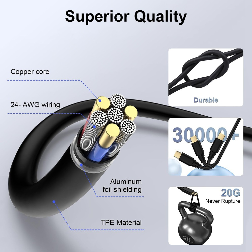 10FT USB B to C Printer Cable, Type B C Cord MIDI 10FT, Black