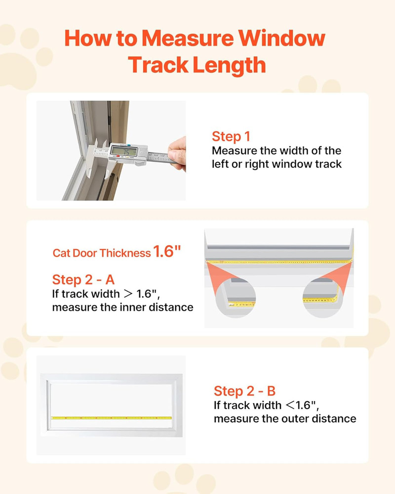 Cat Door for Window, Adjustable to Fit Window Width 27"-32", 4 Secure Lock Modes