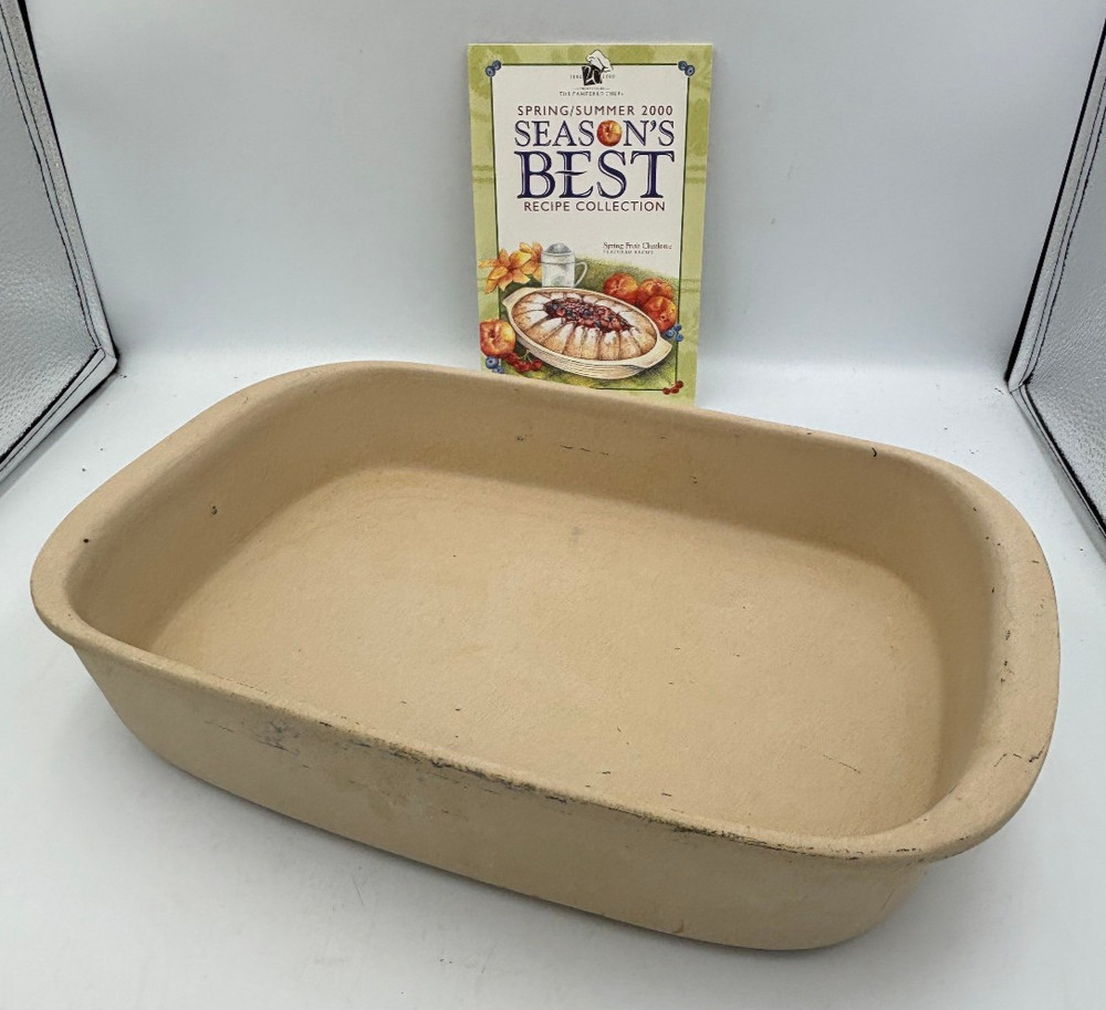 Pampered Chef Rectangular Baker #1430, Trivet #2130 & Cookbook