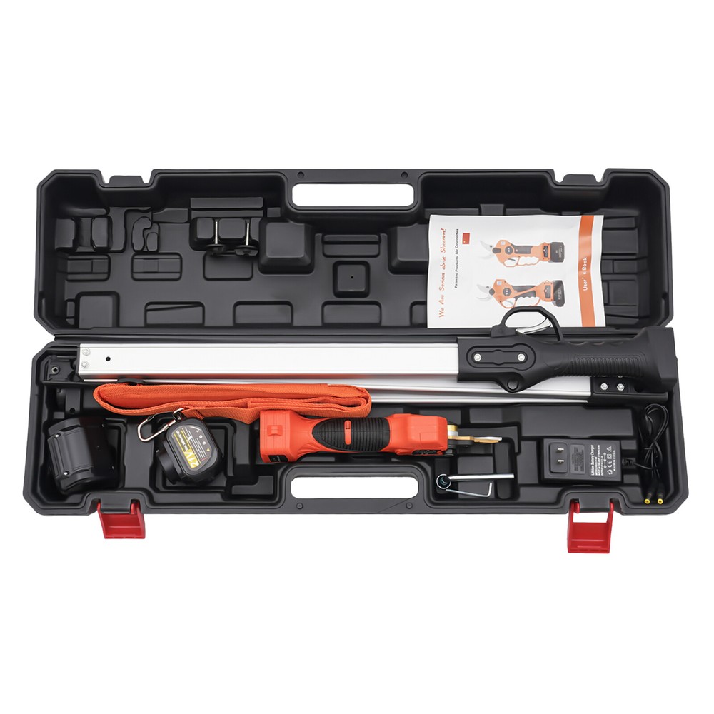 Electric Pruner Cordless Pruning Shears Extension Pole Bar Lithium Battery
