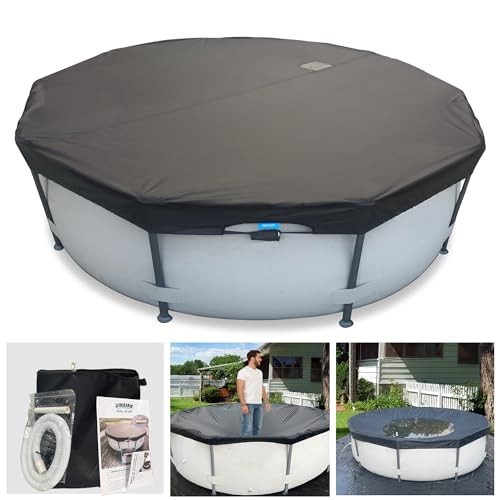 24 Ft Automatic Drain Round Pool Cover UV Protected Solar Pool Cover