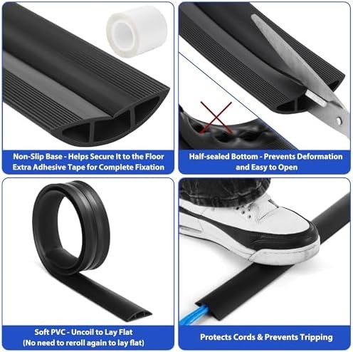 Black Floor Cable Cord Cover