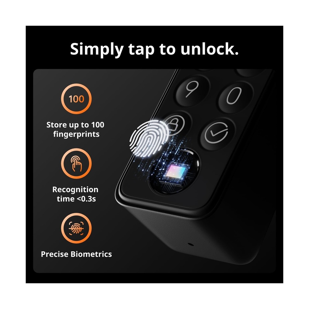 SwitchBot WiFi Smart Lock Pro with Keypad Touch, Fingerprint Keyless Entry Do...