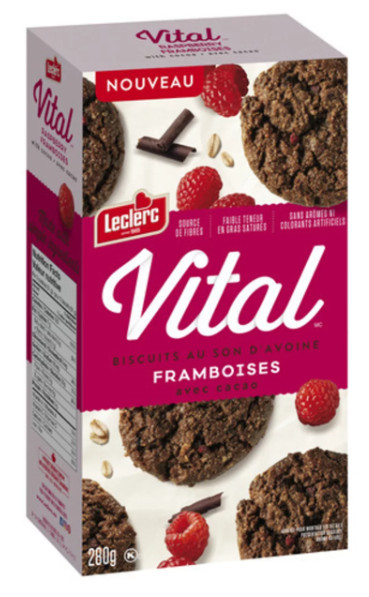 Vital Cocoa Oat Bran Cookie Raspberry 280g (3 Pack)